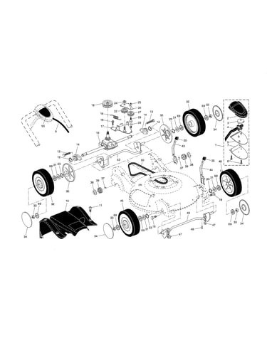 Drive control/gear case/wheels
