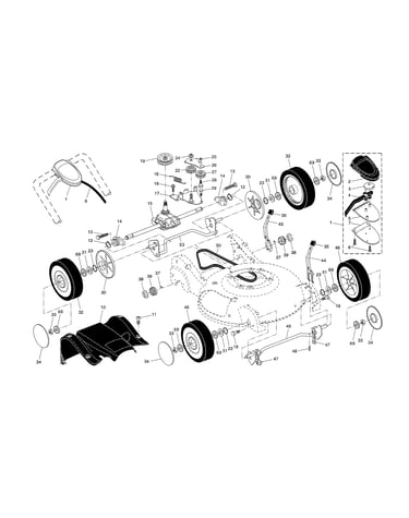Drive control/gear case/wheels