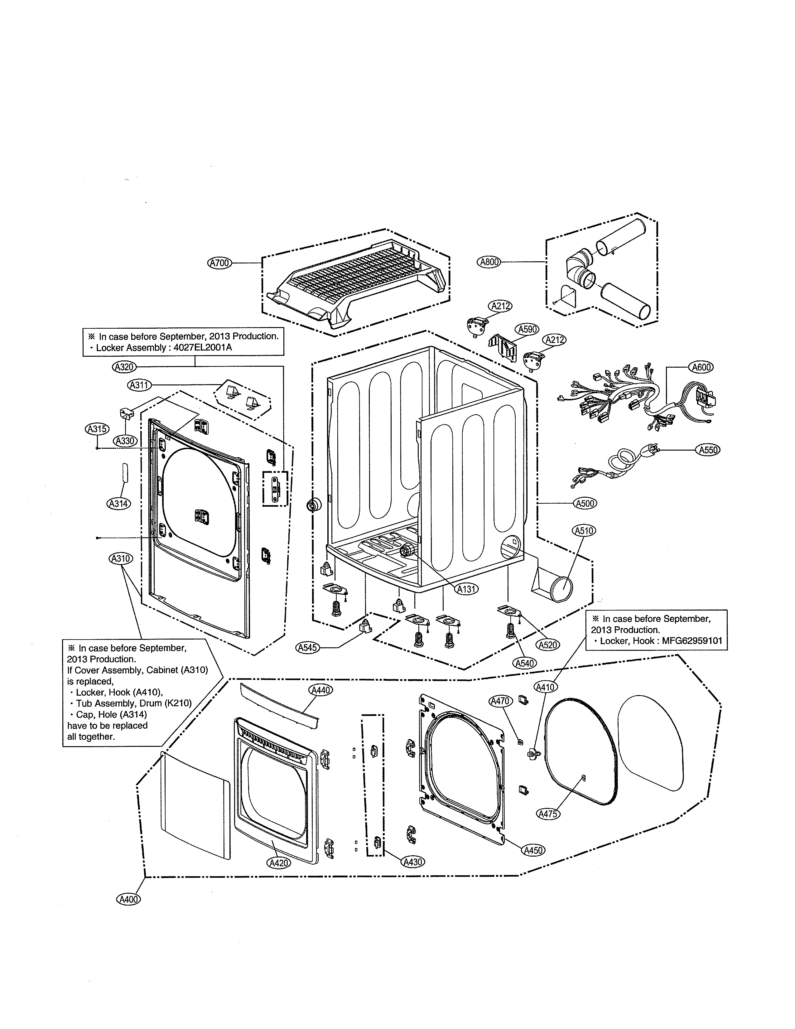 CABINET & DOOR ASSY: GAS TYPE
