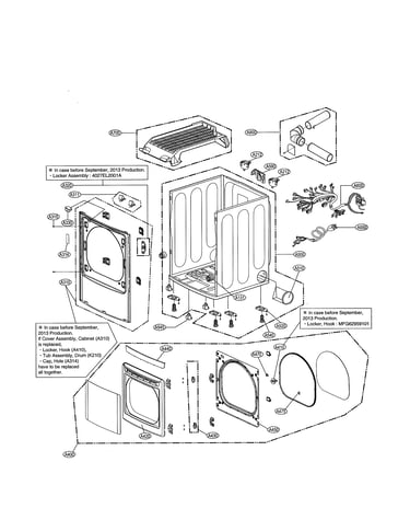 Cabinet & door assy: gas type
