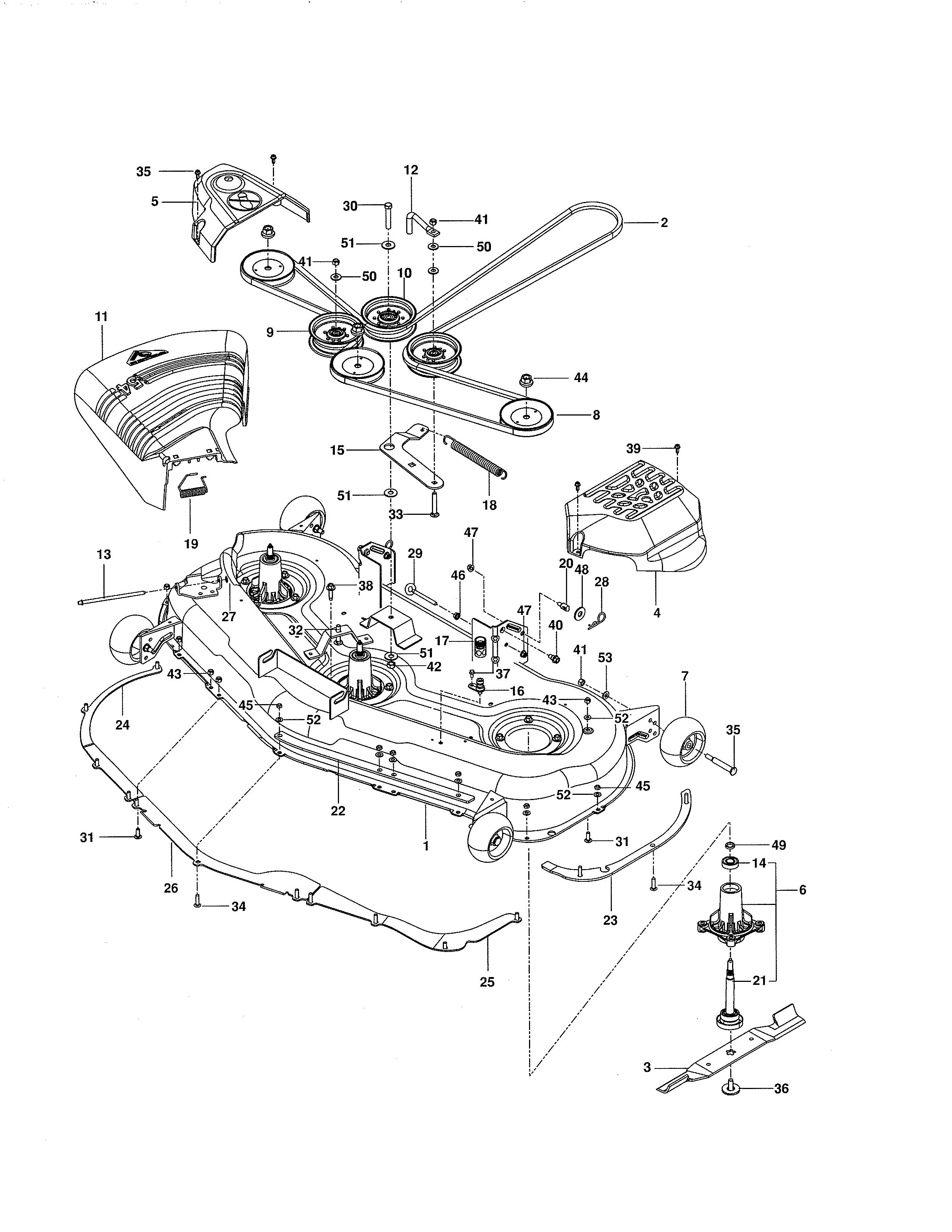 Mower deck/cutting deck