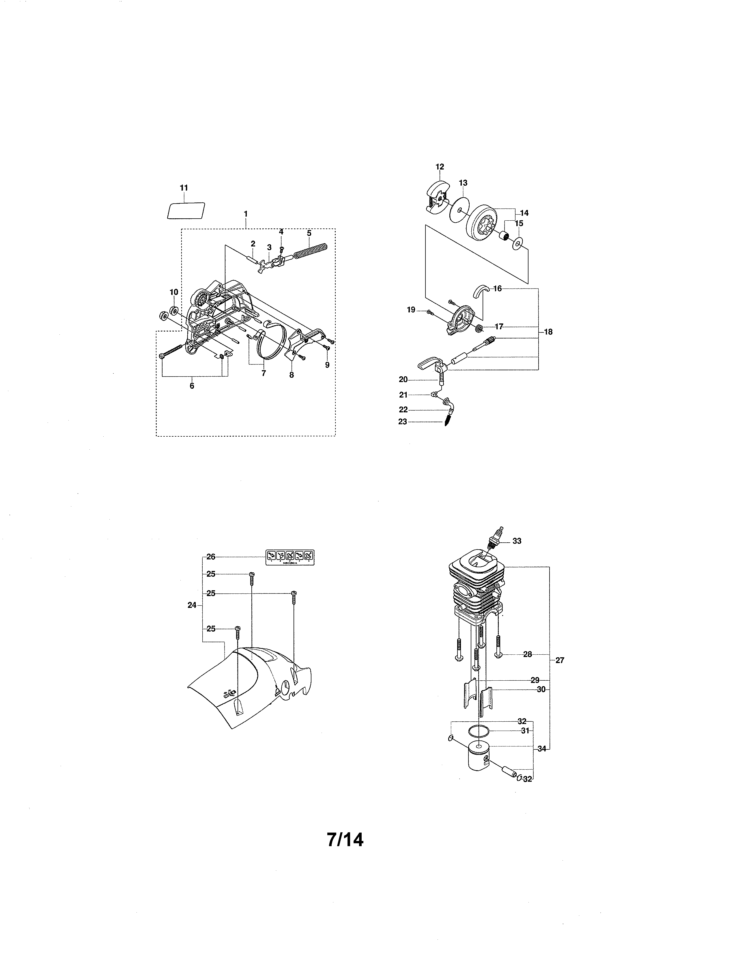 Brake/cylinder/oil pump