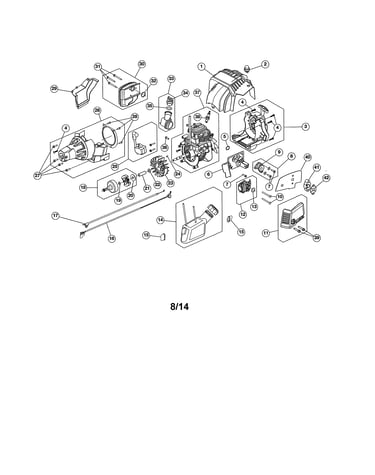 Shortblock/fuel tank/starter