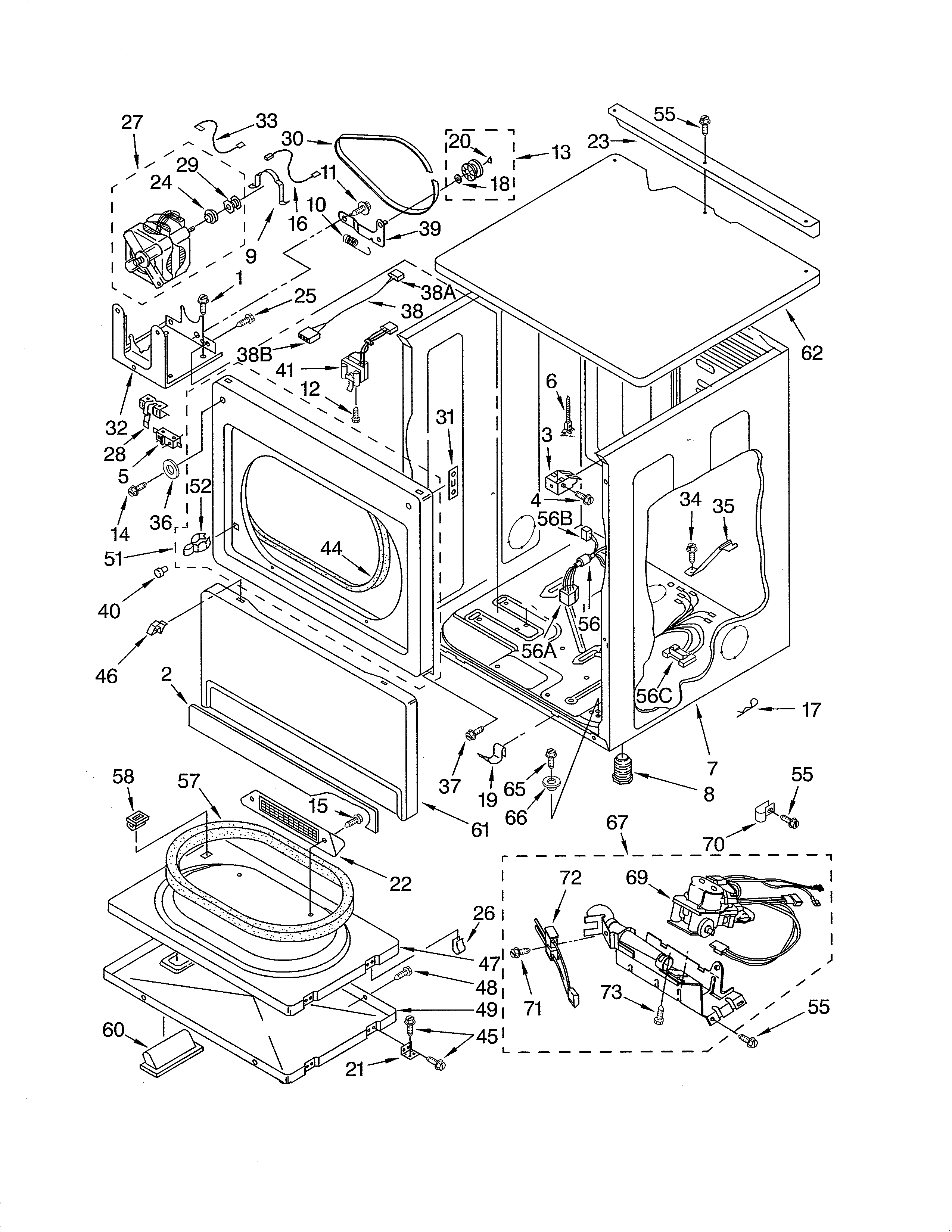 Upper cabinet/front panel