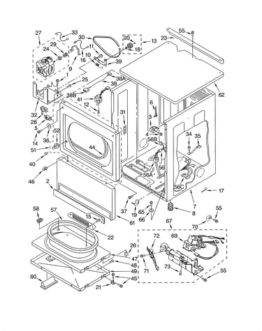 Upper cabinet/front panel