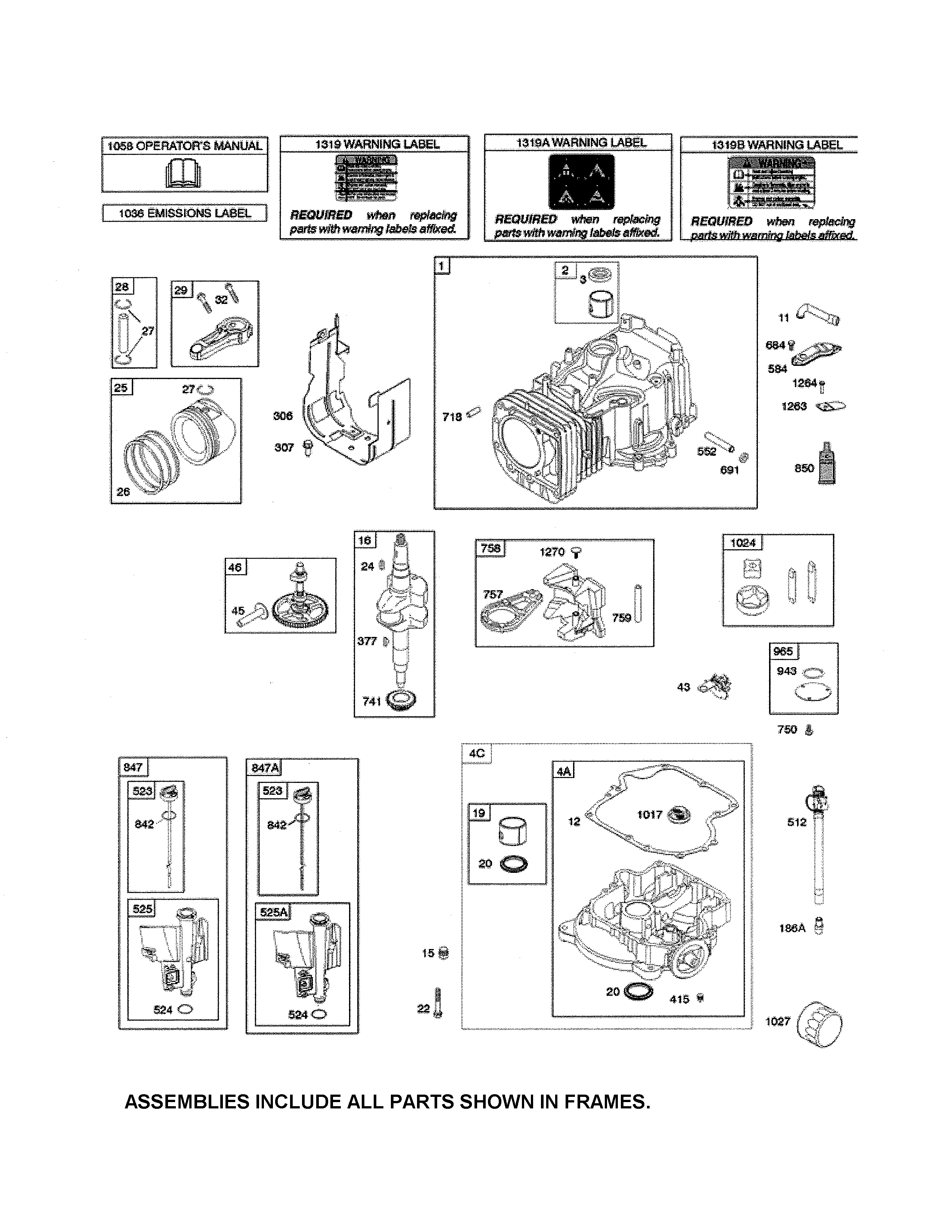 CYLINDER/SUMP/CRANKSHAFT