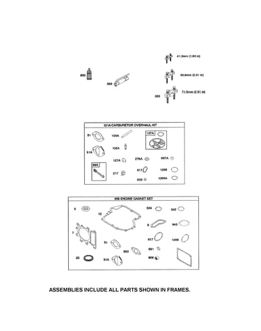 Gasket set/carburetor kit