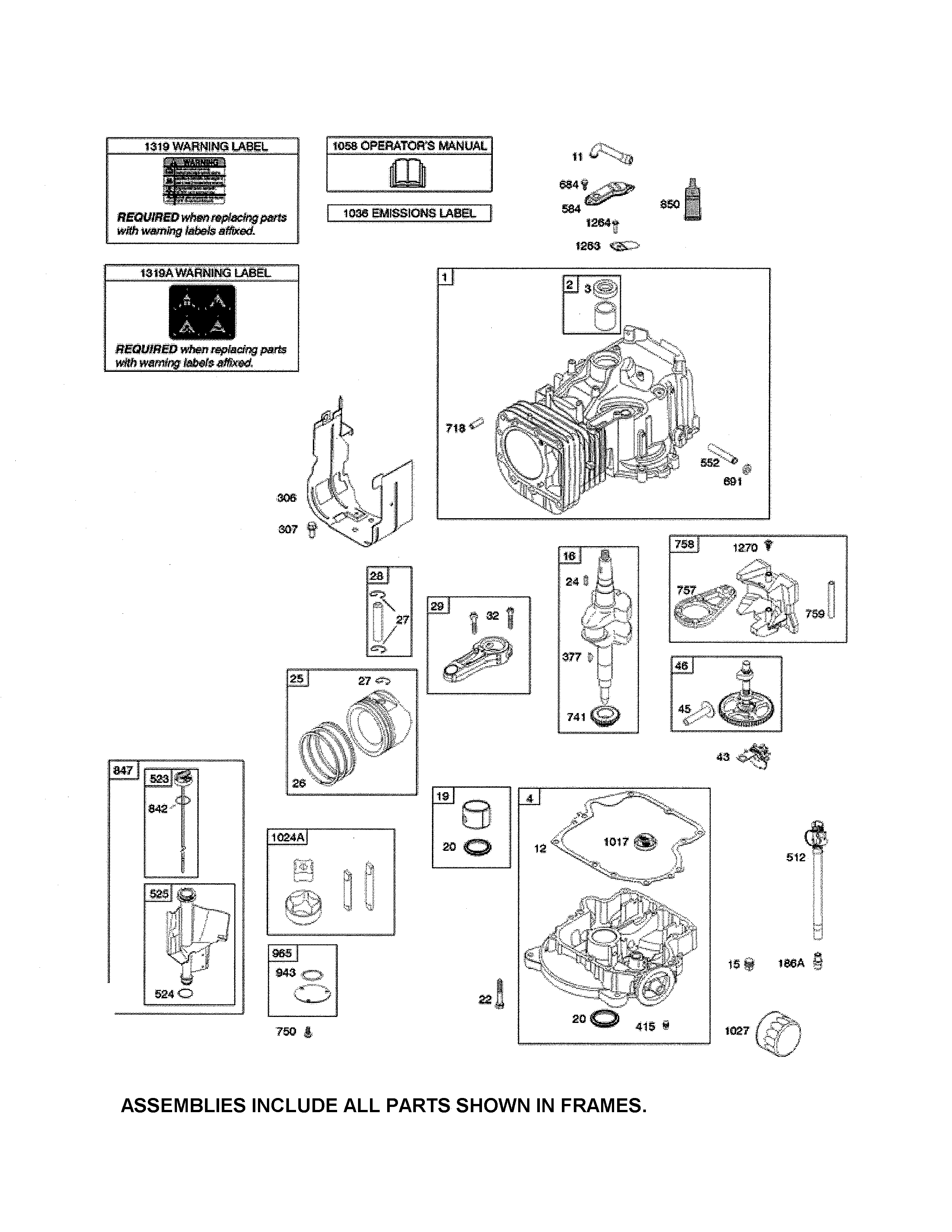 Cylinder/crankshaft/camshaft