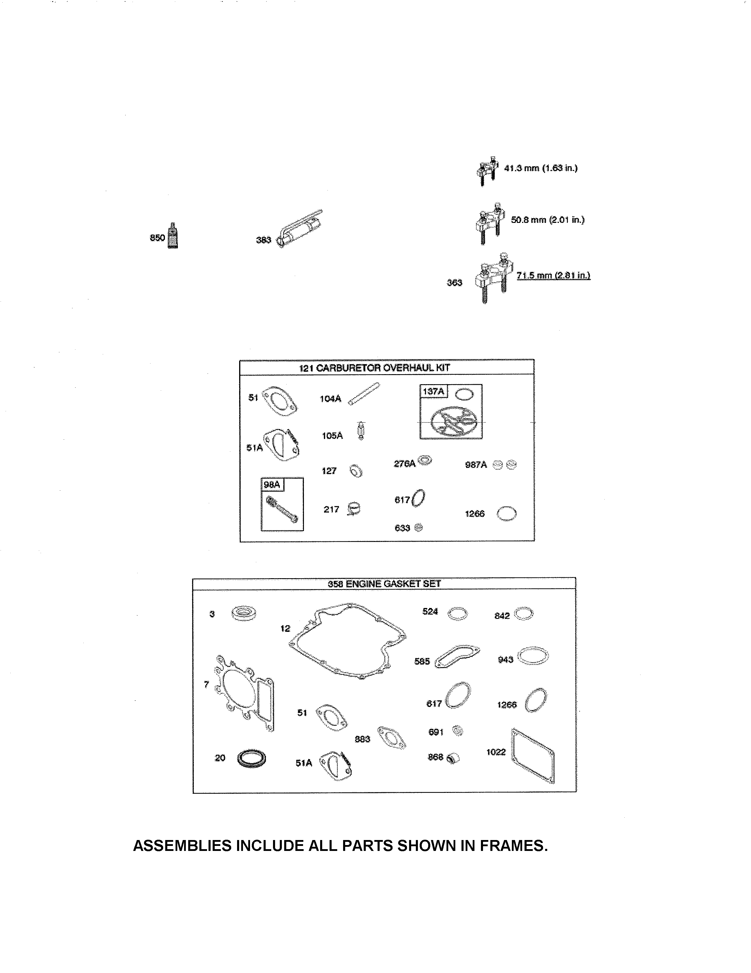 Gasket set/carburetor kit
