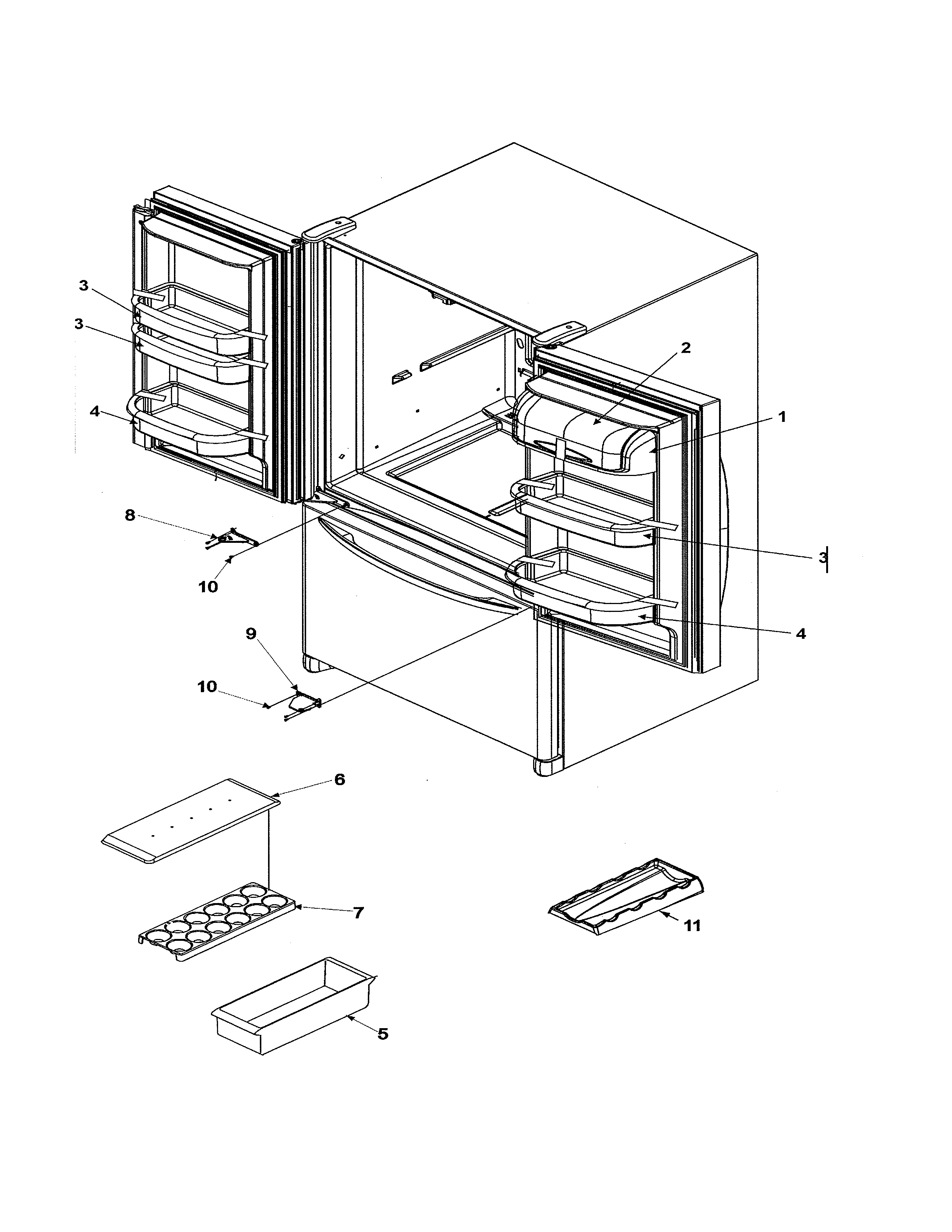 Ref dr storage & center hinges