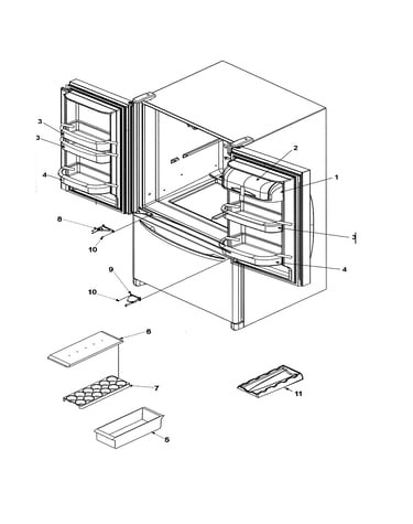 Ref dr storage & center hinges