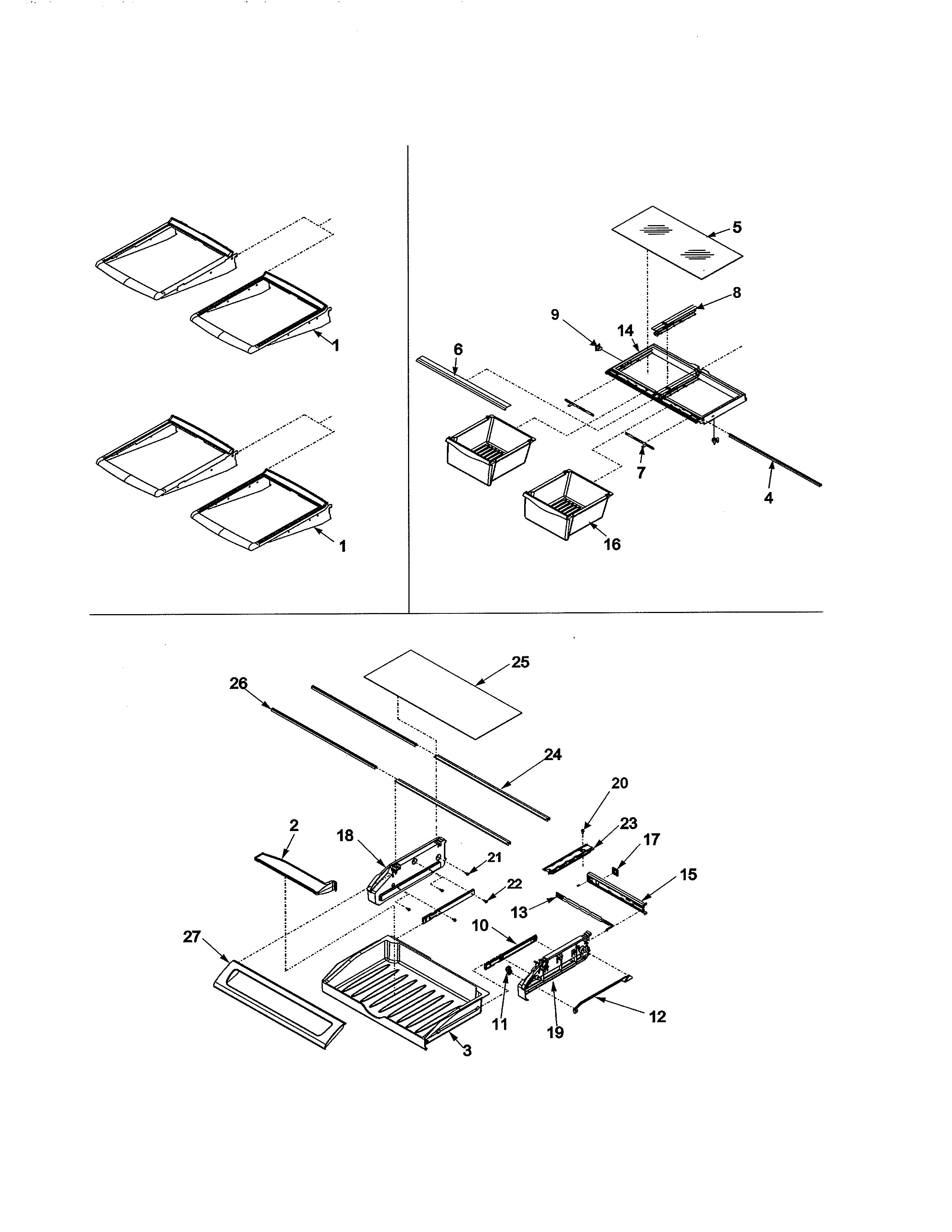 Refrigerator shelving
