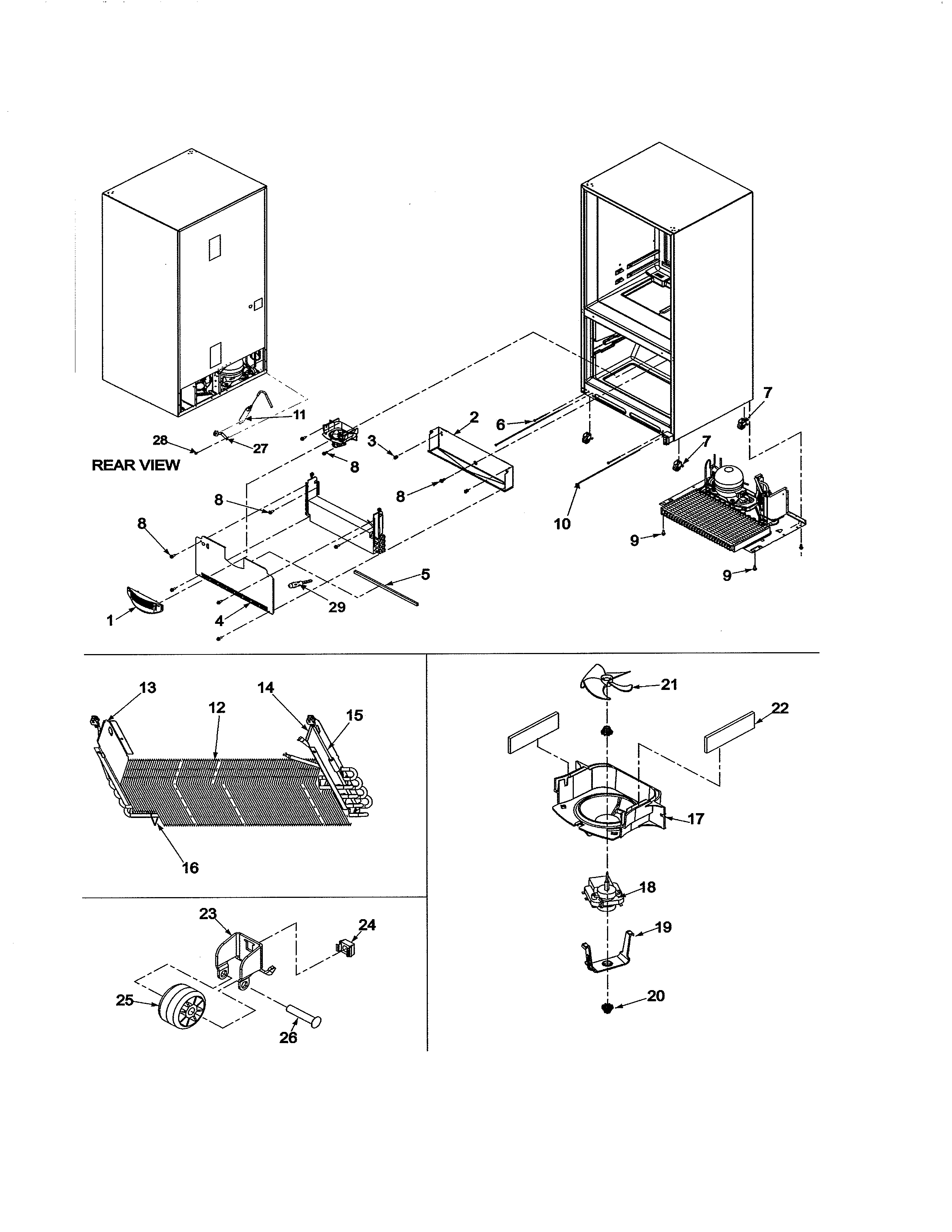 Evaporator area & rollers