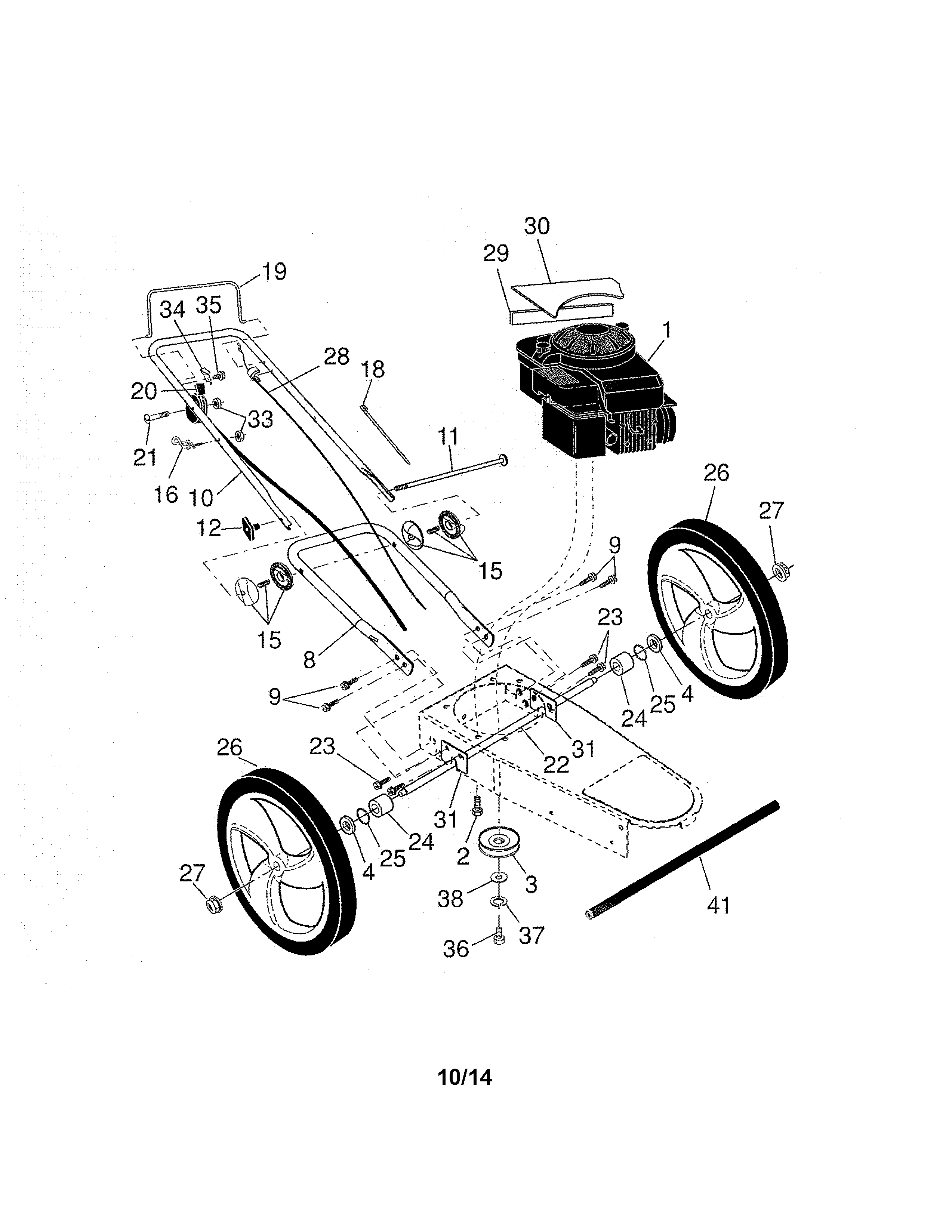 Engine/tire assembly