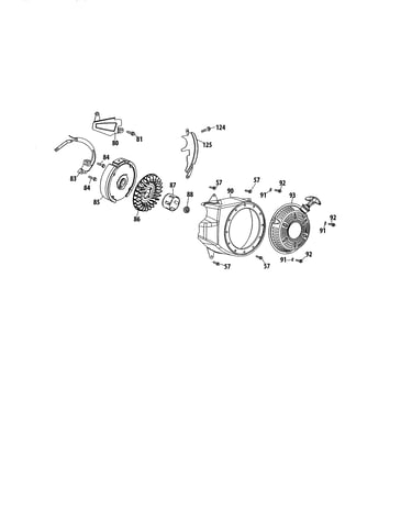 Blower housing/flywheel
