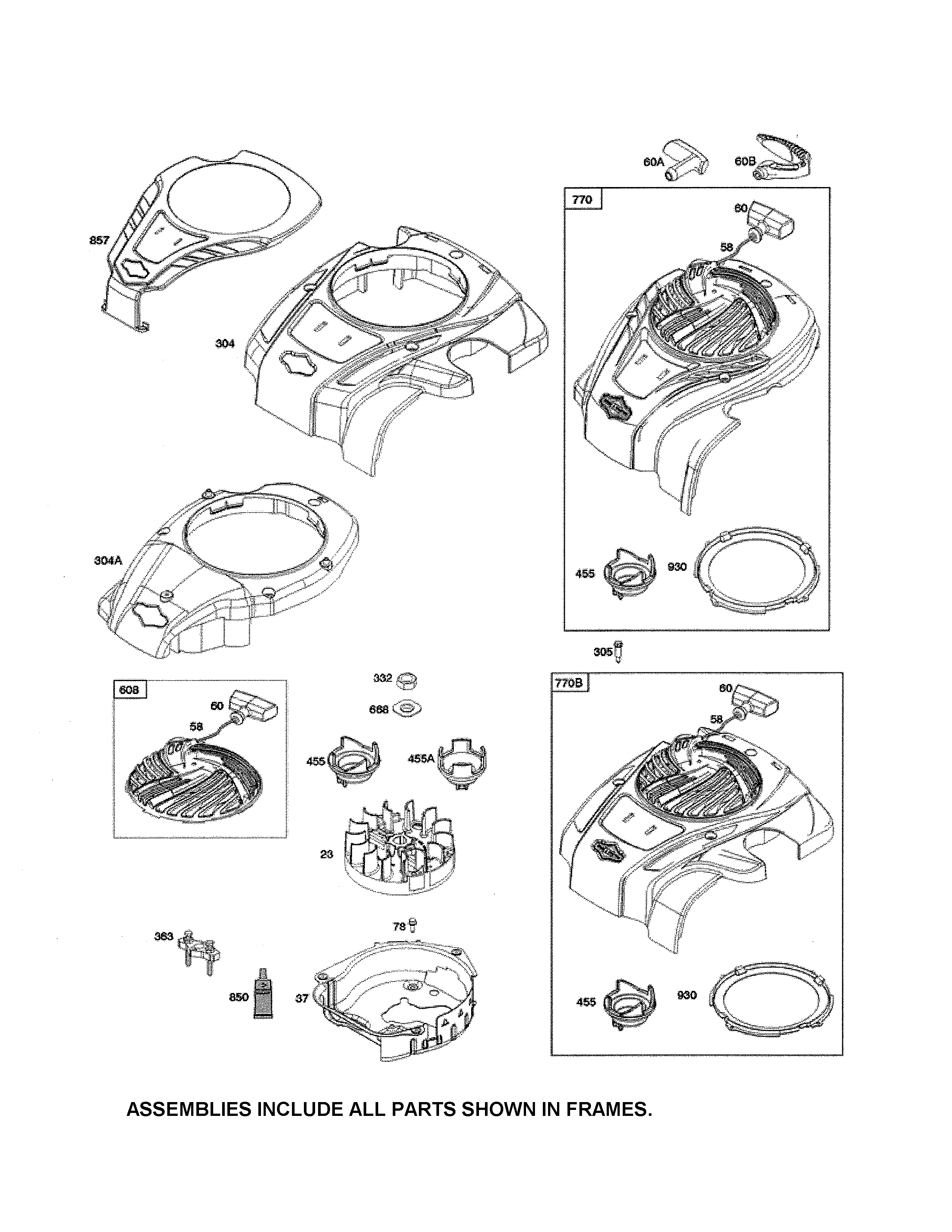 Blower housing/flywheel