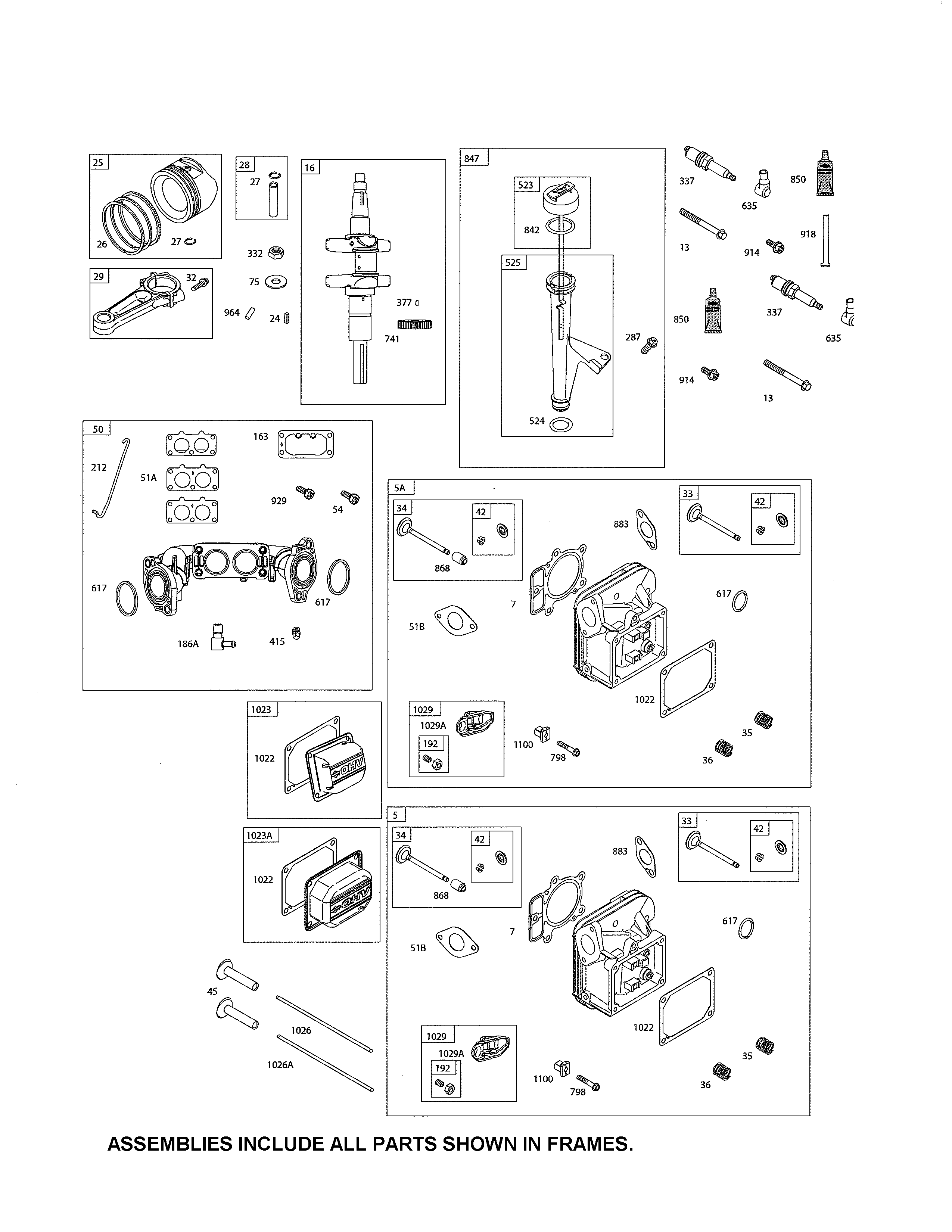 Head-cylinder/crankshaft