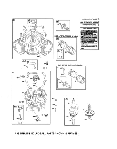 Cylinder/sump/crankshaft