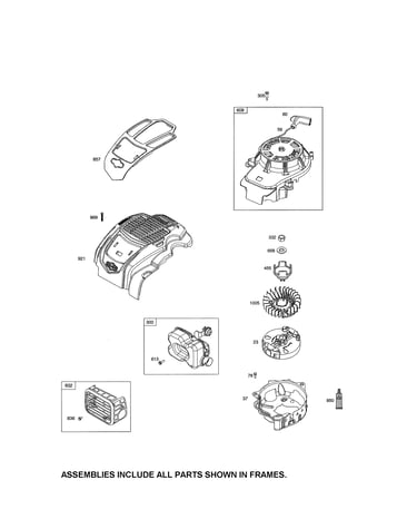 Rewind starter/muffler