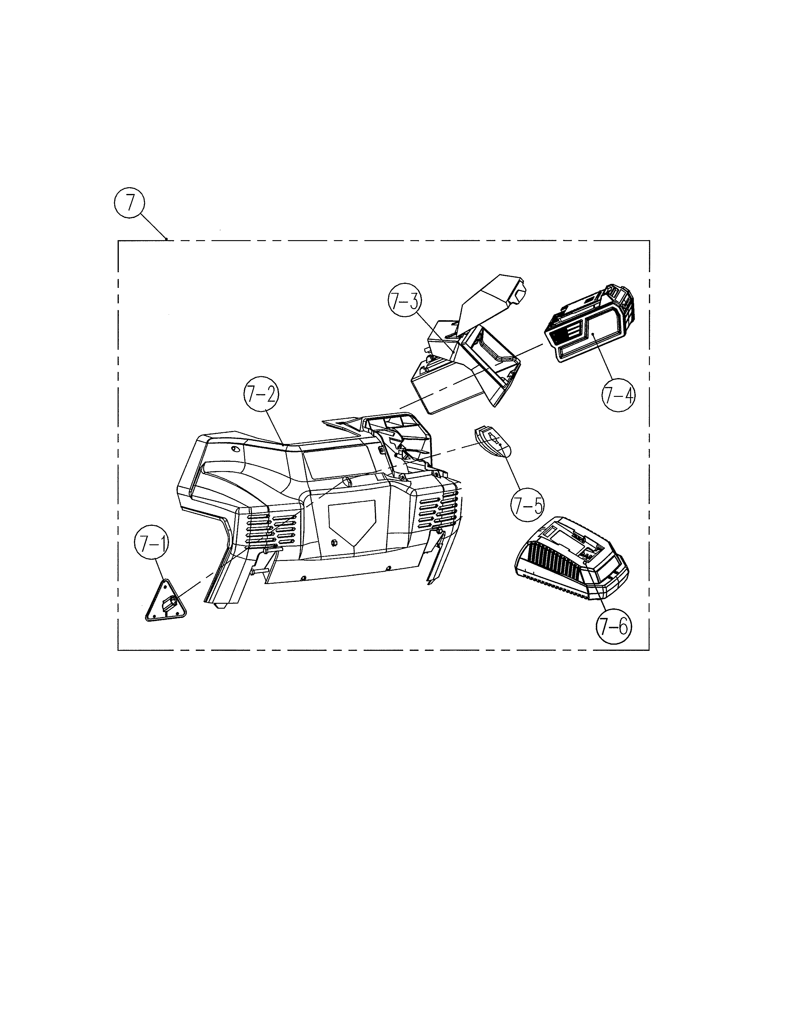 Rear housing/battery