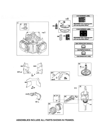 Cylinder/crankshaft/camshaft