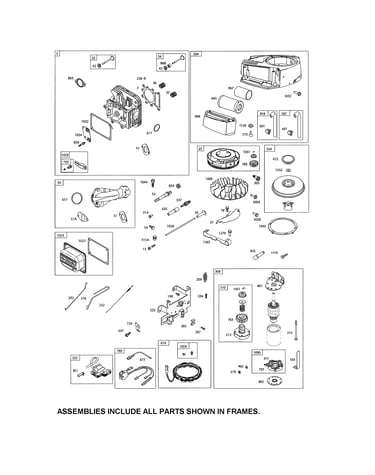 Head-cylinder/motor-starter/blower housing