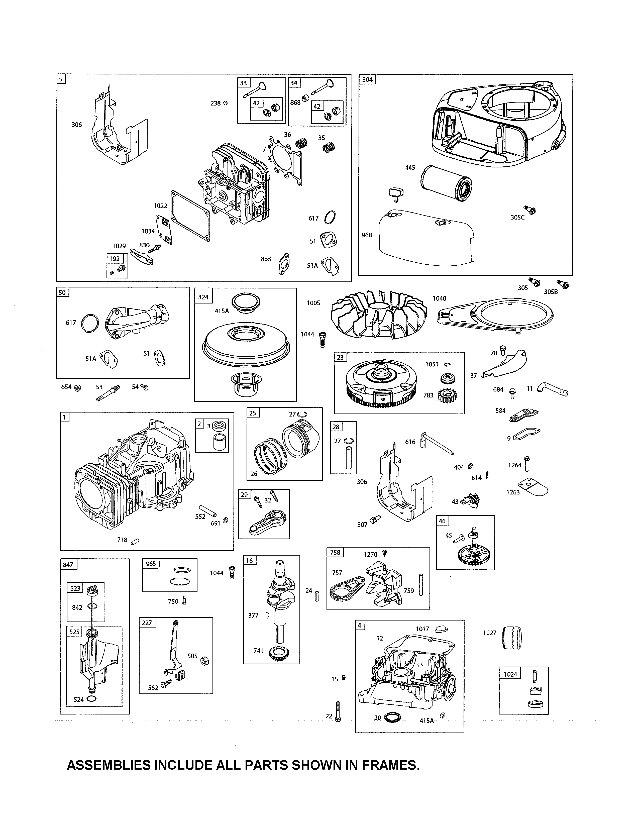 Head-cylinder/sump/blower housing