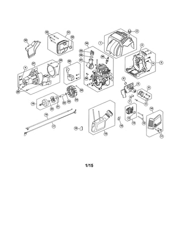 Short block/fuel tank/clutch cover