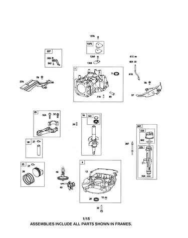 Cylinder/crankshaft/sump