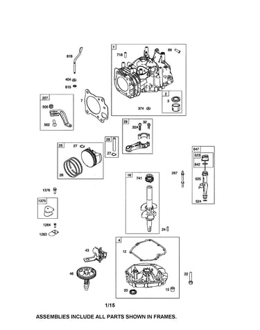 Cylinder/crankshaft/sump