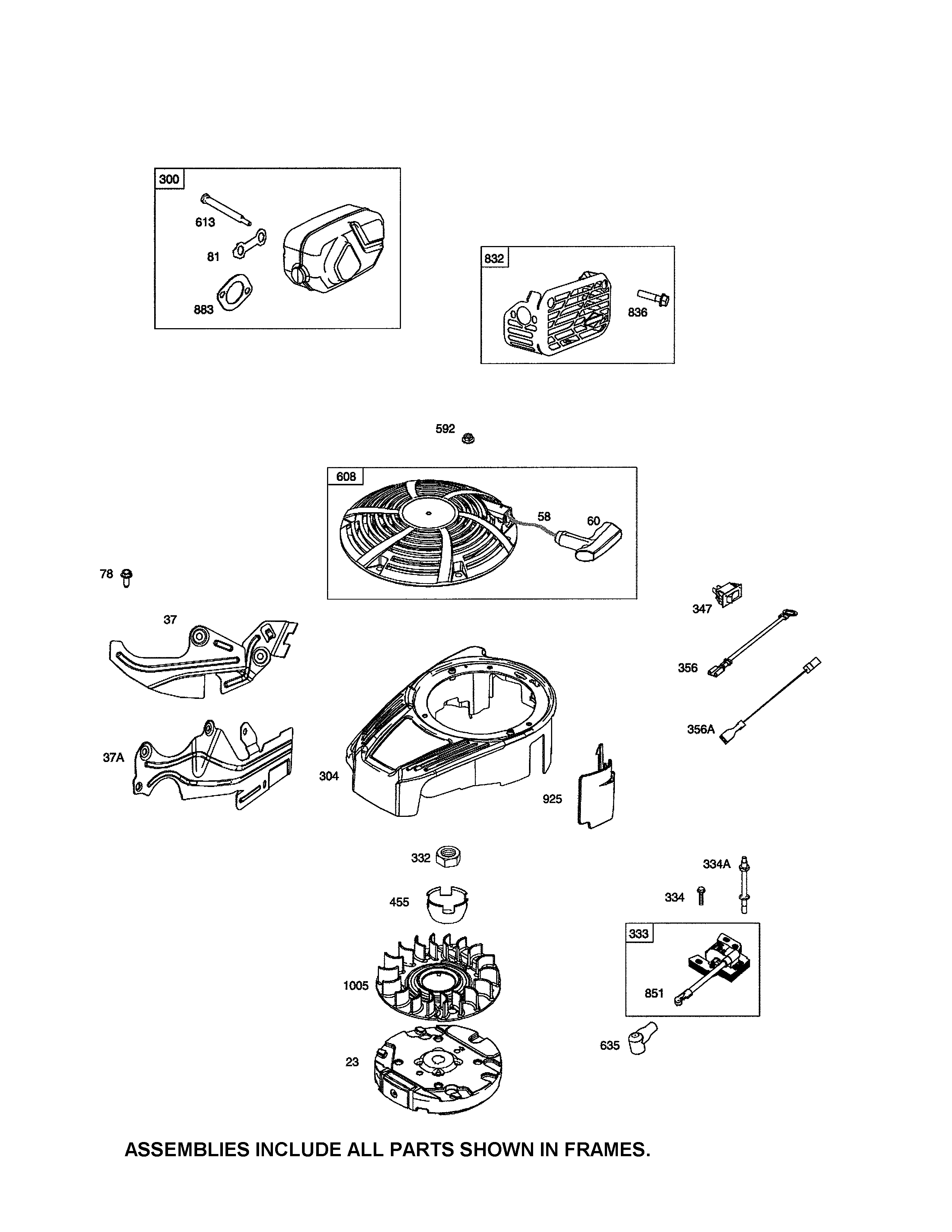 MUFFLER/REWIND STARTER