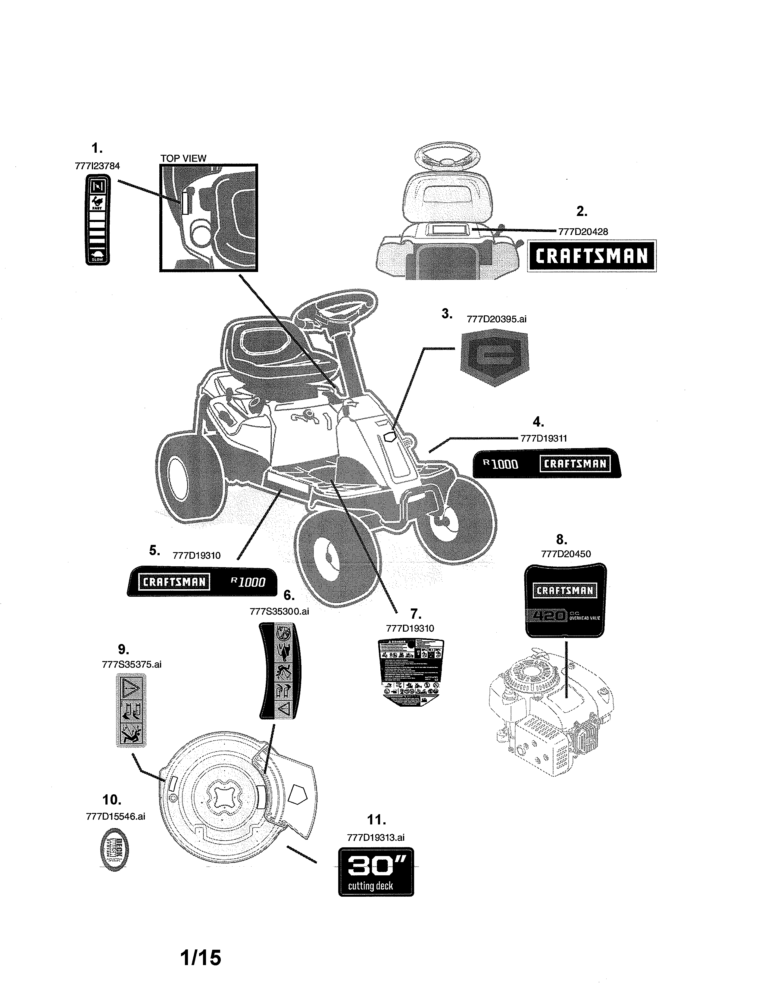 Official Craftsman 247290000 rear-engine riding mower parts | Sears ...