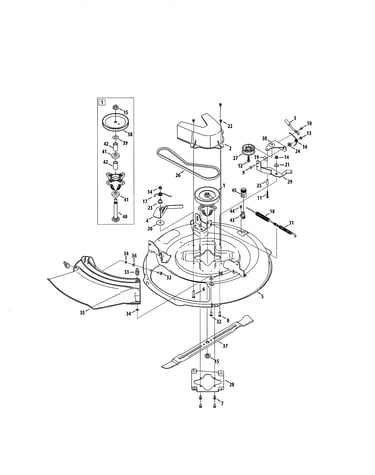 Deck/spindle pulley