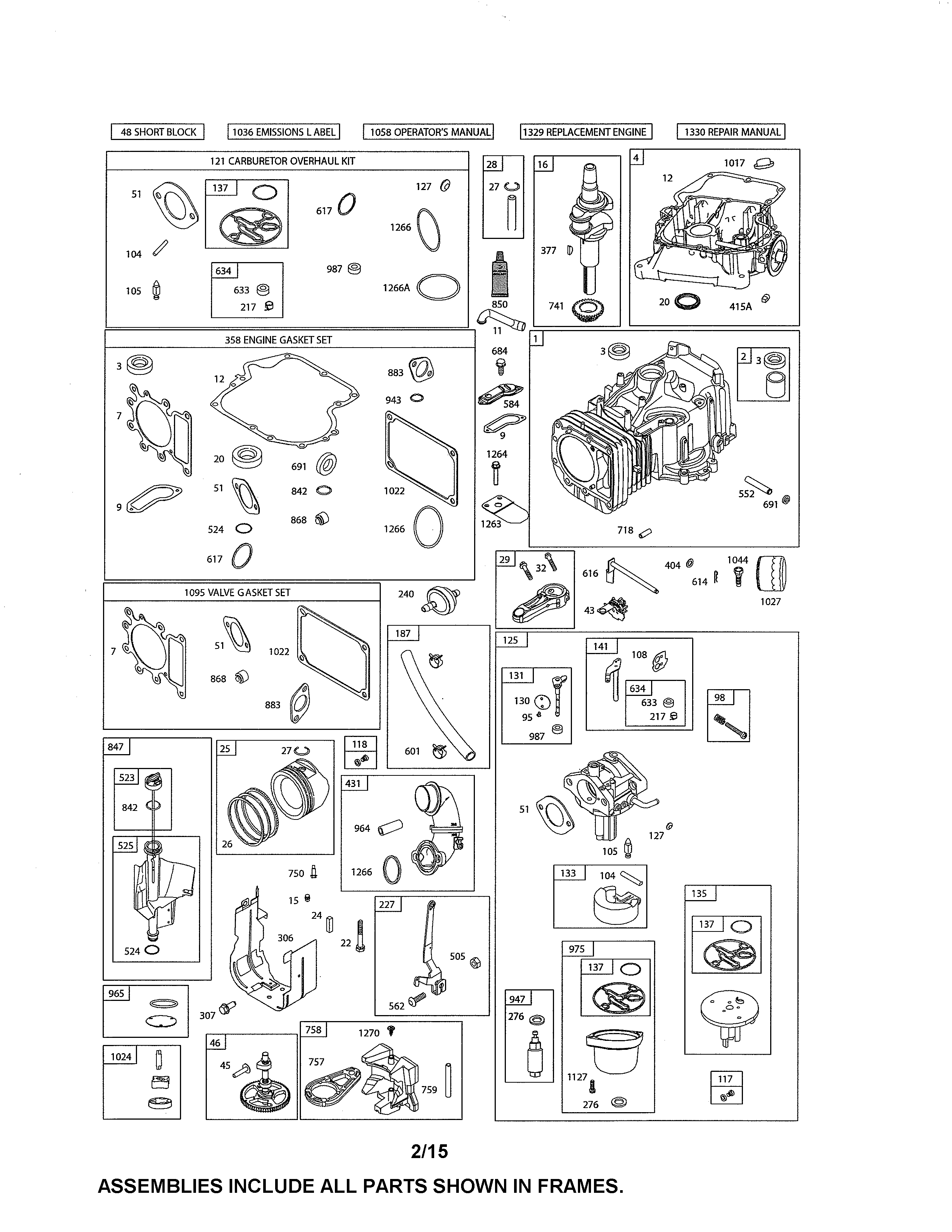 Carburetor/cylinder/sump