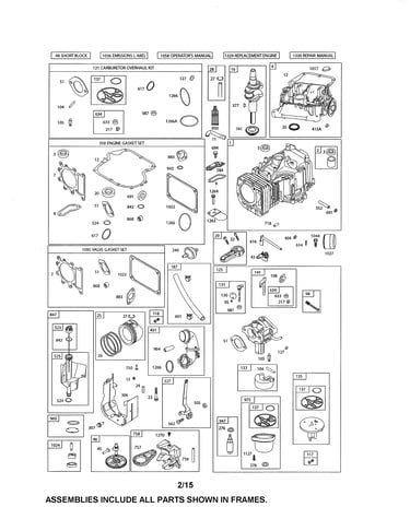 Carburetor/cylinder/sump