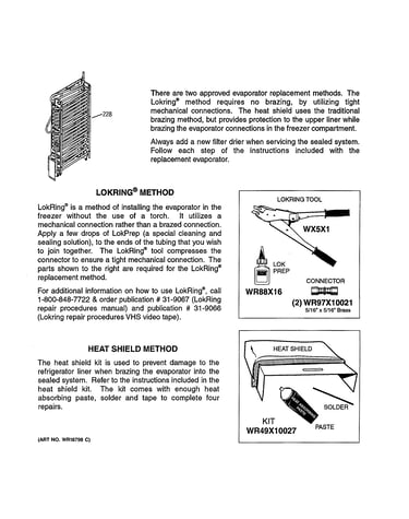 Evaporator instructions