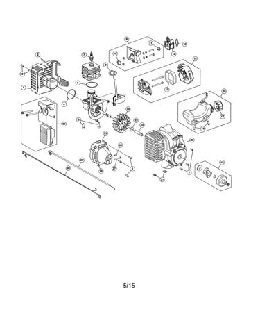 Fuel tank/muffler/air cleaner