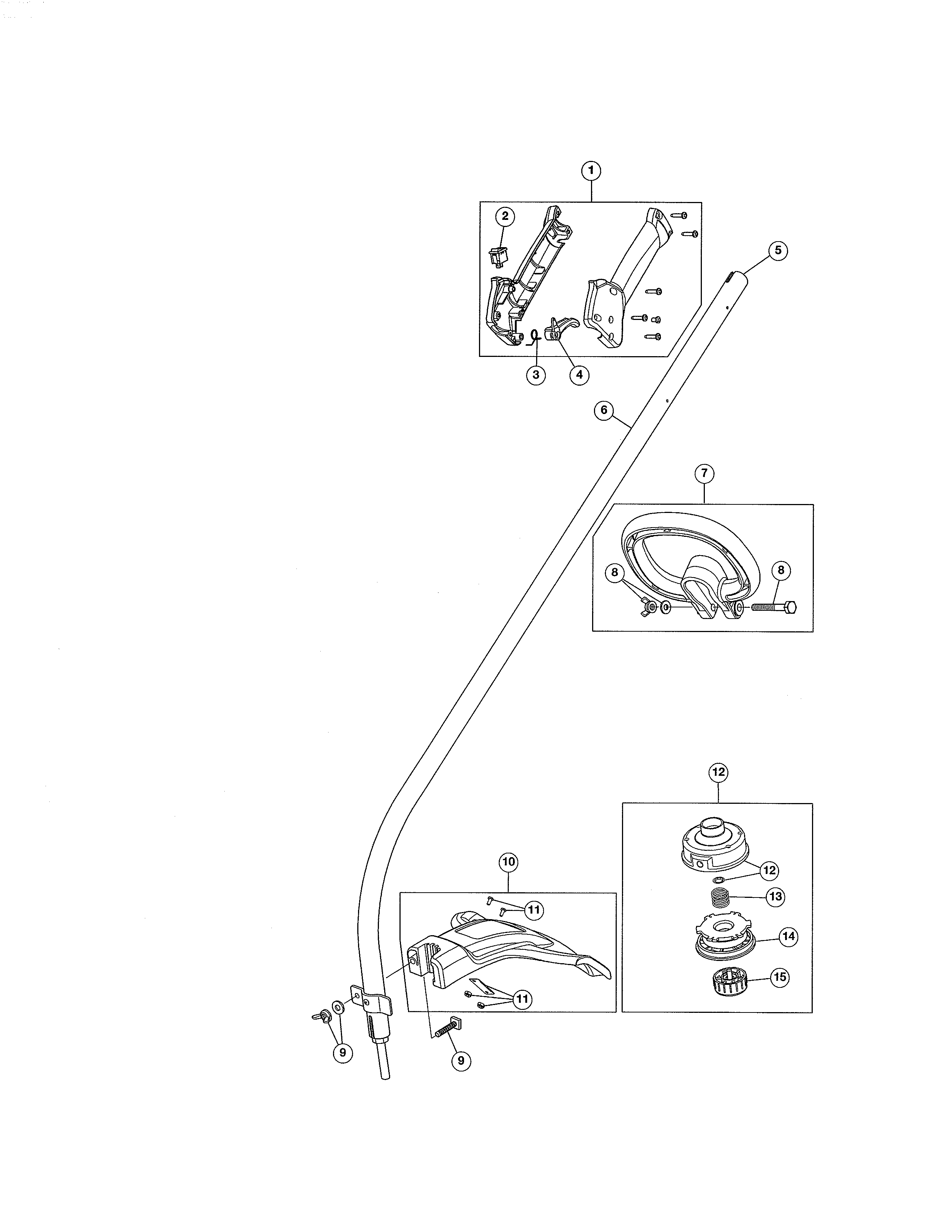 Shield/drive shaft/handle