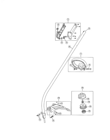 Shield/drive shaft/handle
