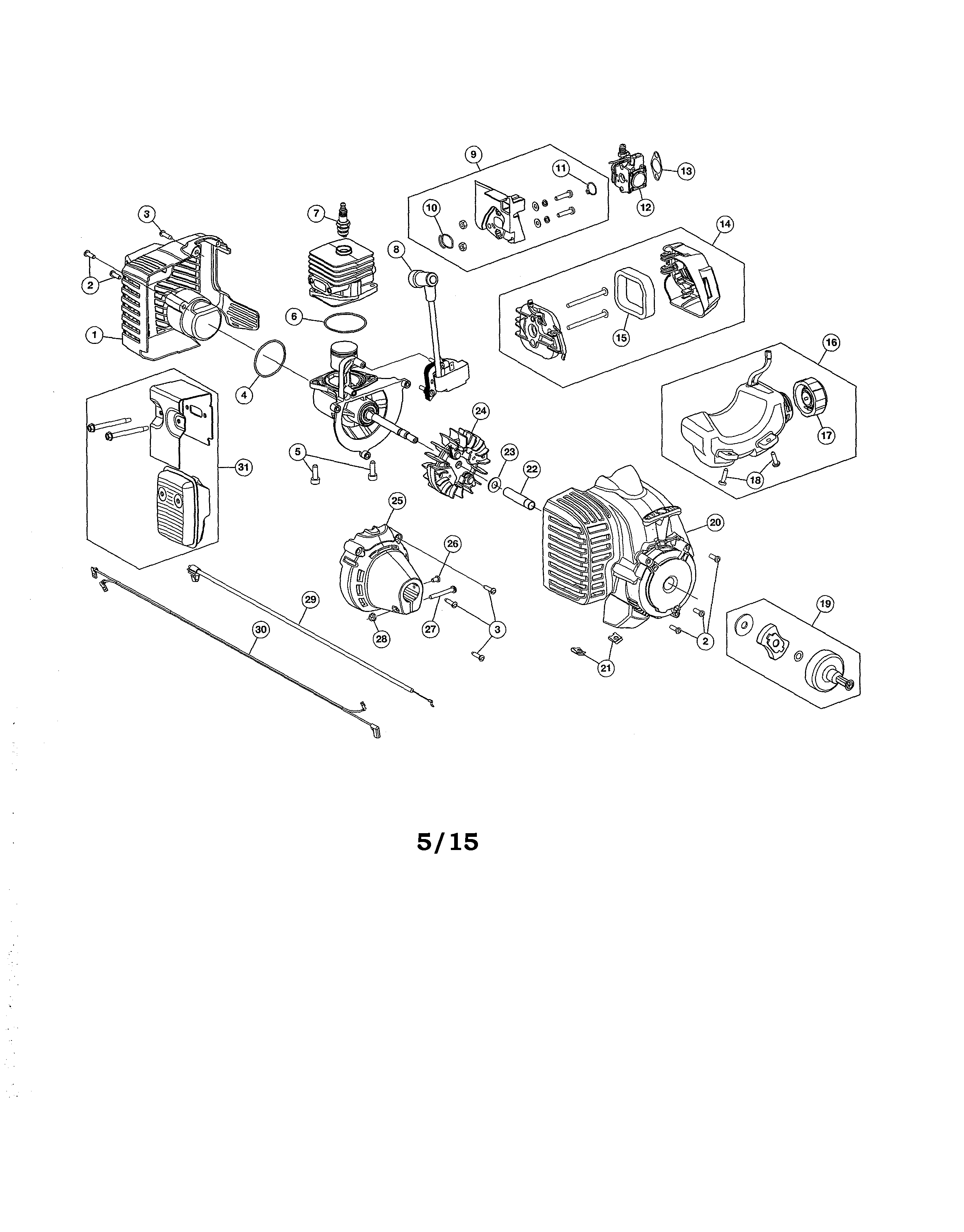 FUEL TANK/MUFFLER/AIR CLEANER