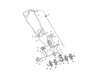 MTD 21AK125G983 handle/gearbox/tines diagram