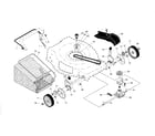 Poulan 96142012601 drive control/gear case/wheels diagram
