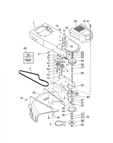 Chassis/deflector/spindle