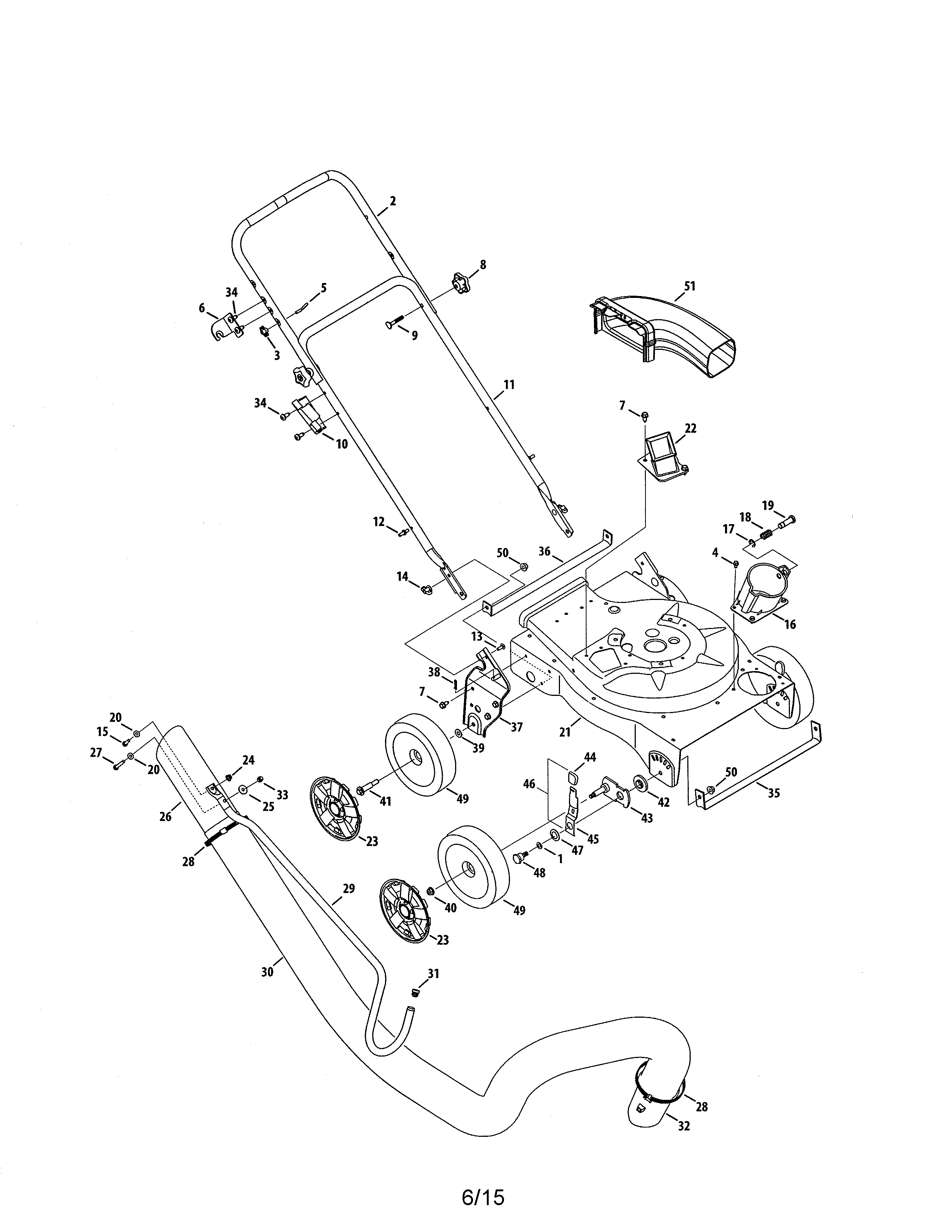 HANDLE/VACUUM HOSE/WHEELS