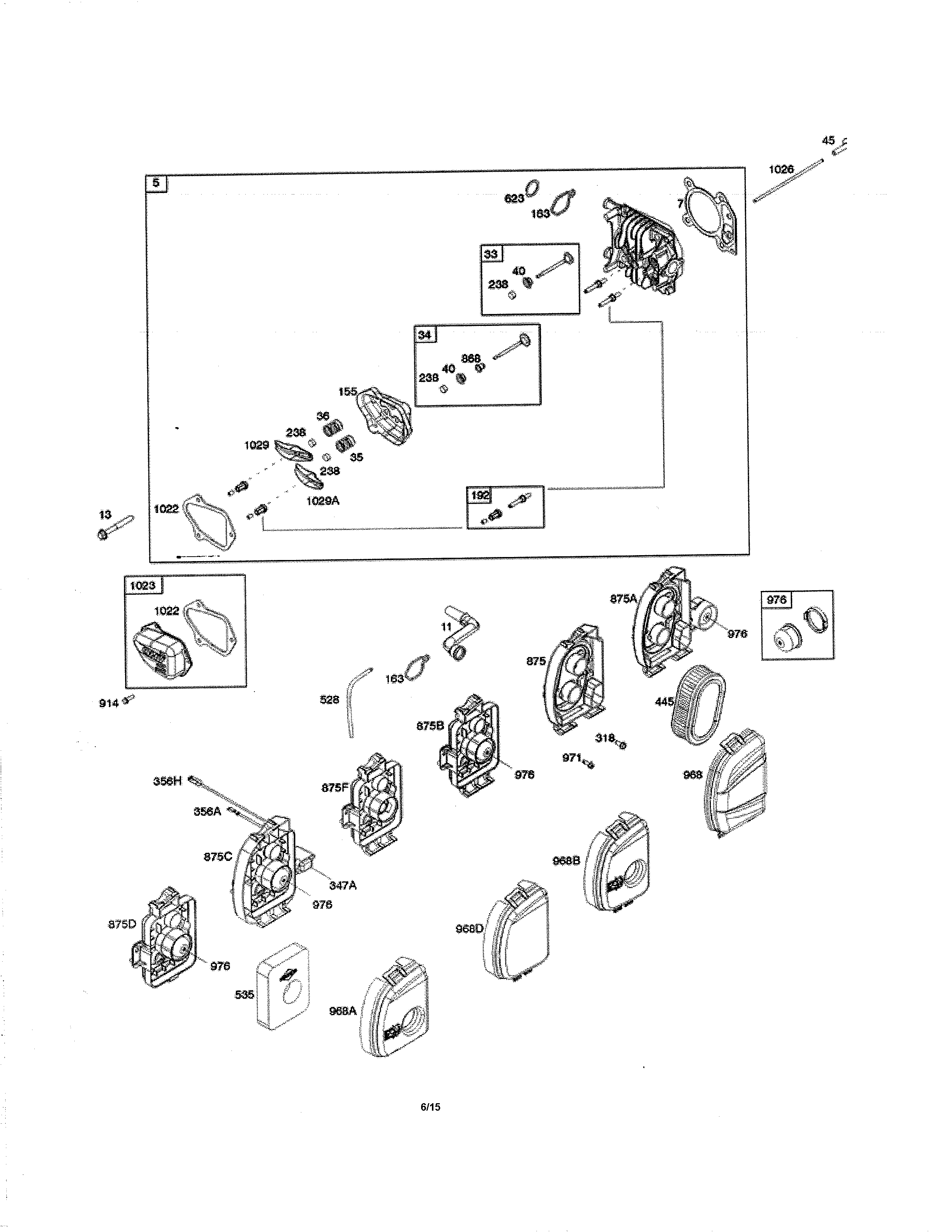 Air cleaner/cylinder head