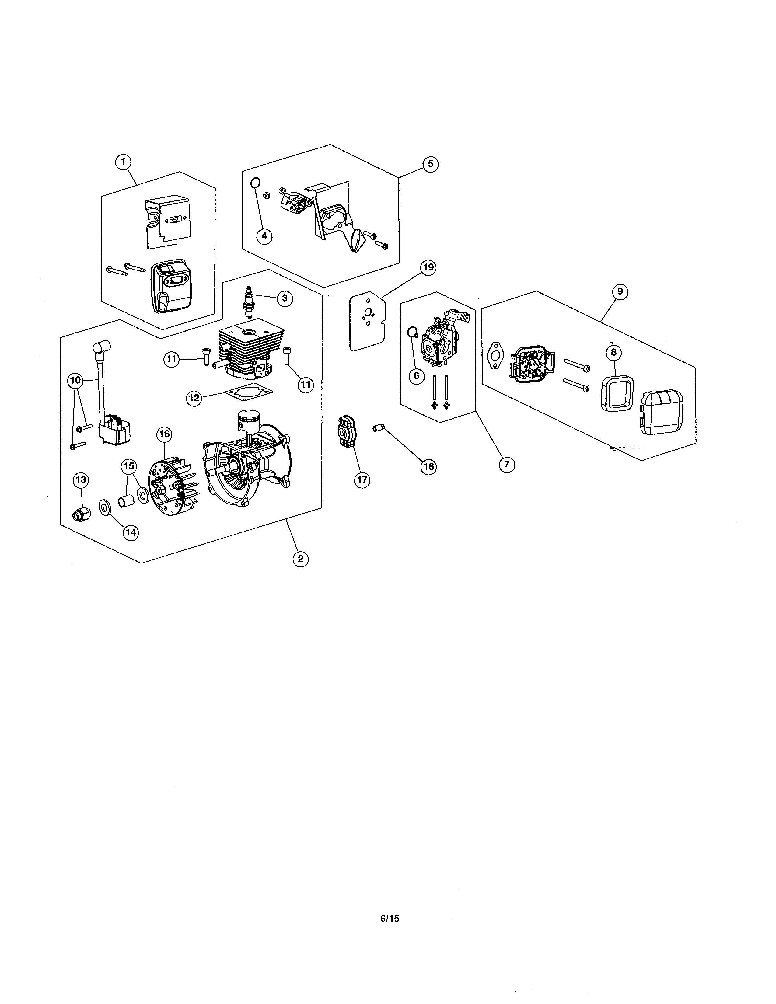 Muffler/short block/air cleaner