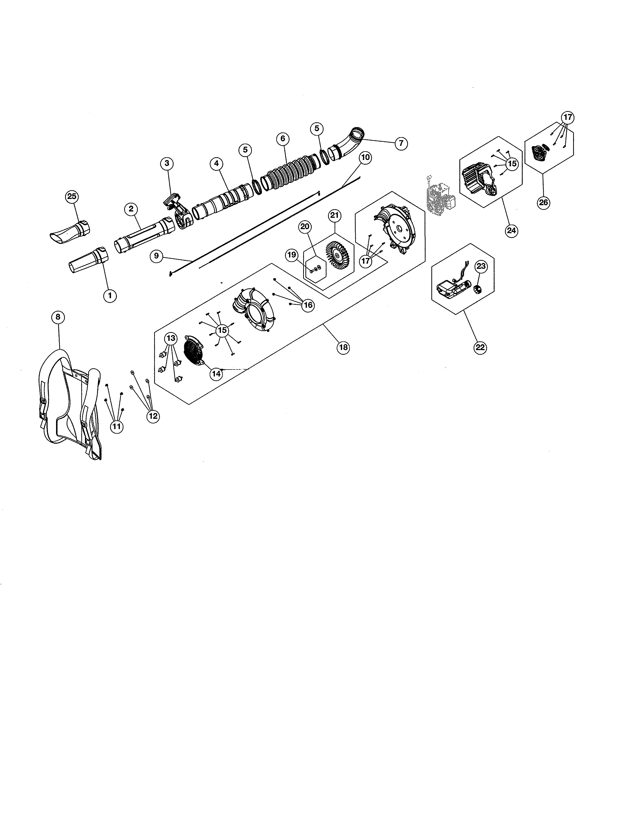 Impeller/tubes/fuel tank