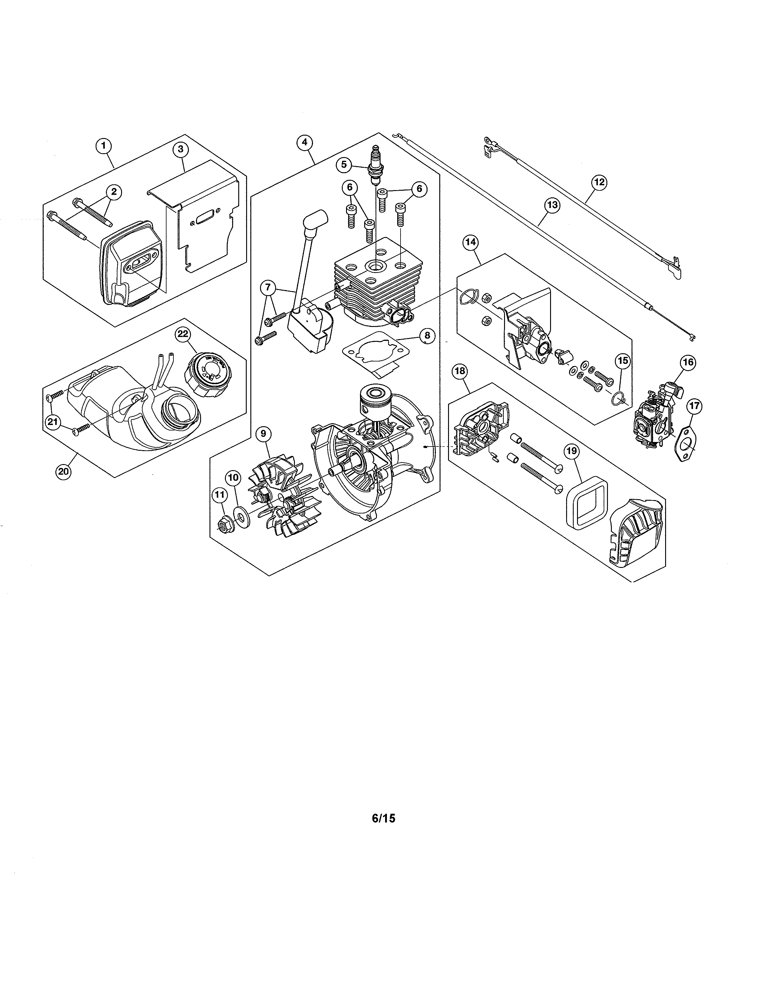 Short block/fuel tank/air cleaner