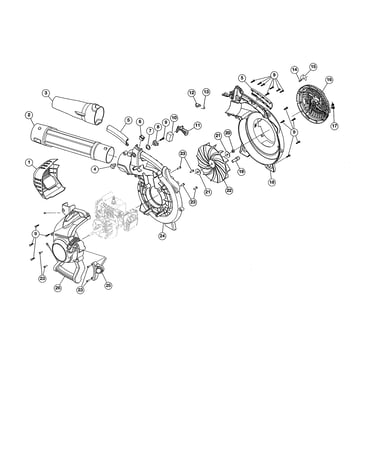 Tubes/impeller/engine cover