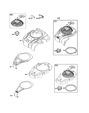 Rewind starter/blower housing